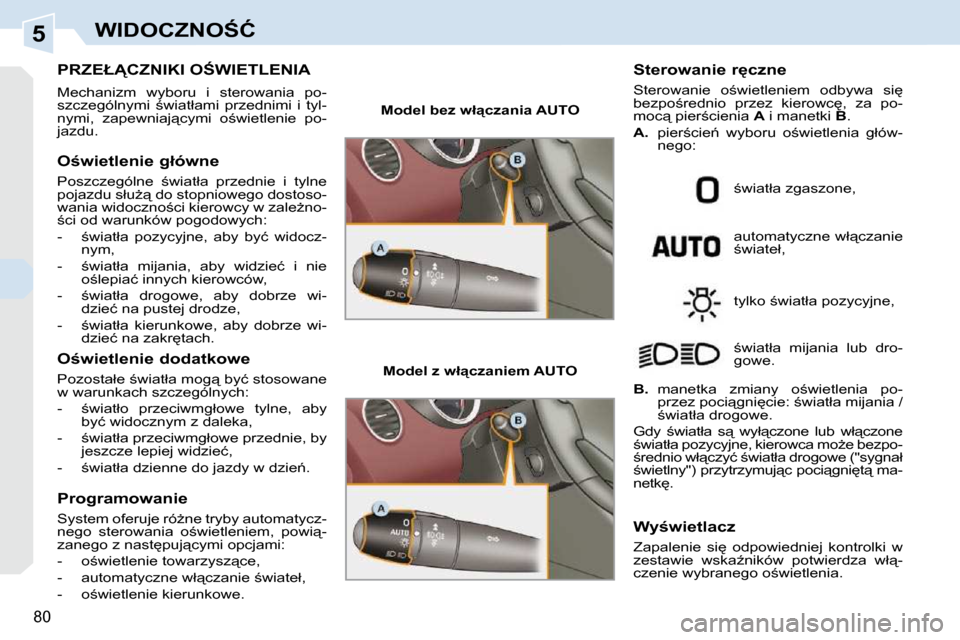 Peugeot 308 CC 2009.5  Instrukcja Obsługi (in Polish) 5
80
�W�I�D�O�C�Z�N�O:�Ć
� � � � � � � � � � � �P�R�Z�E�Ł�C�Z�N�I�K�I� �O:�W�I�E�T�L�E�N�I�A� 
 Mechanizm  wyboru  i  sterowania  po- 
�s�z�c�z�e�g�ó�l�n�y�m�i�  ;�w�i�a�t�ł�a�m�i�  �p�r�z�e�