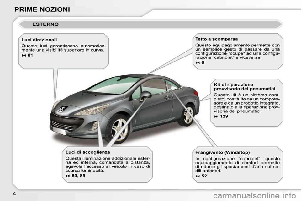 Peugeot 308 CC 2009  Manuale del proprietario (in Italian) 
