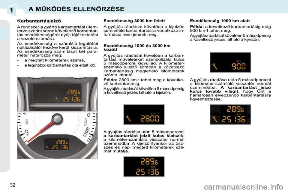 Peugeot 308 CC 2009  Kezelési útmutató (in Hungarian) 1
32
�A� �MB�K�Ö�D�É�S� �E�L�L�E�N4�R�Z�É�S�E
� � � � � � �K�a�r�b�a�n�t�a�r�t�á�s�j�e�l�z5�  
� �A� �r�e�n�d�s�z�e�r� �a� �g�y�á�r�t�ó� �k�a�r�b�a�n�t�a�r�t�á�s�i� �ü�t�e�m�- 
�t�e�r�v�e� 