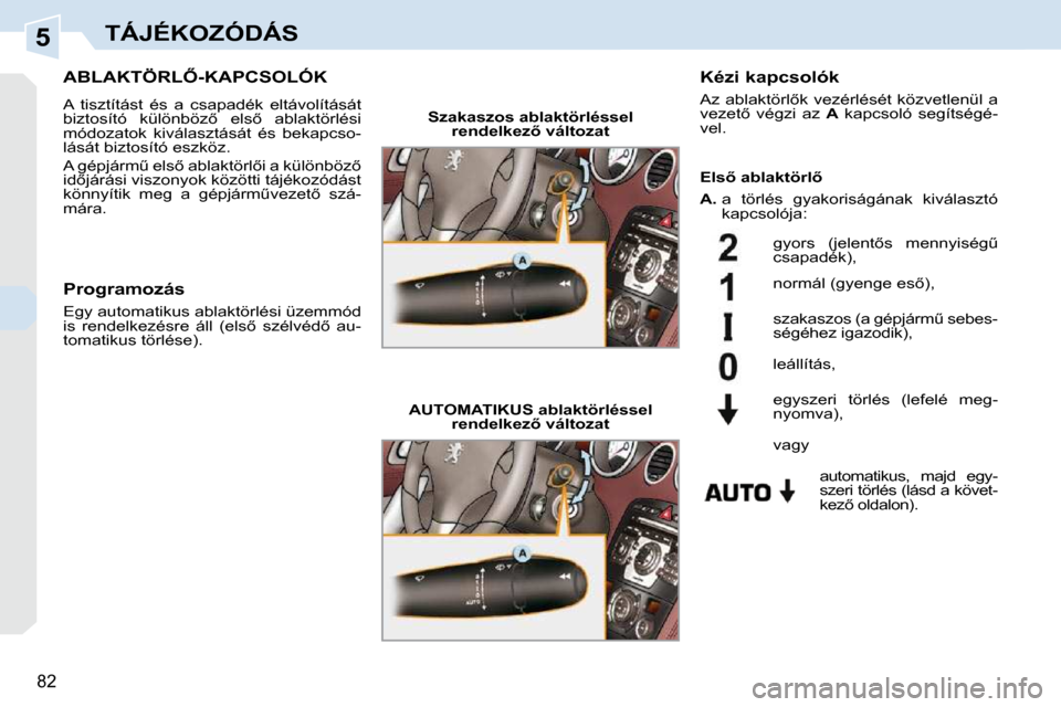 Peugeot 308 CC 2009  Kezelési útmutató (in Hungarian) 5
�8�2
TÁJÉKOZÓDÁS
� � � � � � � �A�B�L�A�K�T�Ö�R�L4�-�K�A�P�C�S�O�L�Ó�K� 
� �A�  �t�i�s�z�t�í�t�á�s�t�  �é�s�  �a�  �c�s�a�p�a�d�é�k�  �e�l�t�á�v�o�l�í�t�á�s�á�t�  
�b�i�z�t�o�s�í�t�