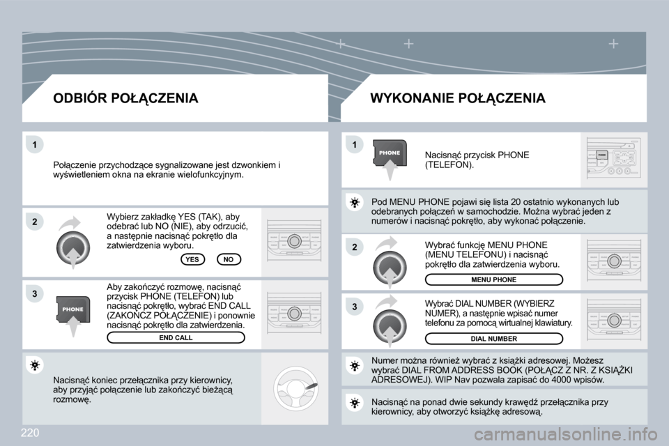 Peugeot 308 CC 2009  Instrukcja Obsługi (in Polish) 220
�2
�3
�1�1
�2
�3
� �N�a�c�i�s�n"�ć� �k�o�n�i�e�c� �p�r�z�e�ł"�c�z�n�i�k�a� �p�r�z�y� �k�i�e�r�o�w�n�i�c�y�,� �a�b�y� �p�r�z�y�j"�ć� �p�o�ł"�c�z�e�n�i�e� �l�u�b� �z�a�k�o1�c�z�y�ć� �b�i�e