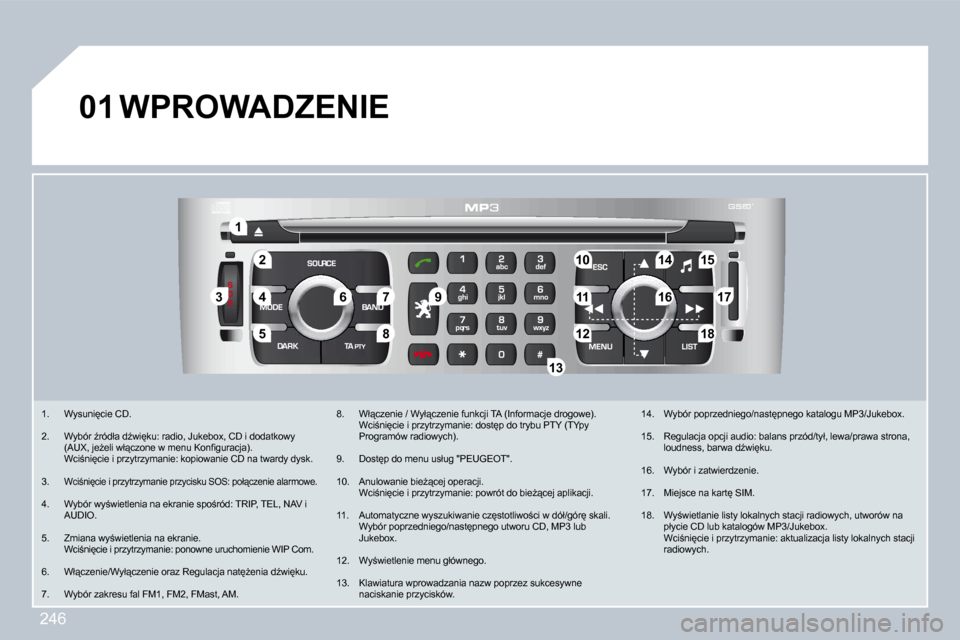 Peugeot 308 CC 2009  Instrukcja Obsługi (in Polish) 246
�2�2
�1�1
�5�5
�3�3�4�4
�8�8
�9�9
�1�0�1�0�1�5�1�5
�1�1�1�1�1�7�1�7
�1�8�1�8�1�2�1�2
�1�6�1�6
�1�4�1�4
�7�7�6�6
�1�3�1�3
�0�1
� � � �1�.� �  �W�y�s�u�n�i
�c�i�e� �C�D�.� 
� � �2�.� �  �W�y�b�ó�r