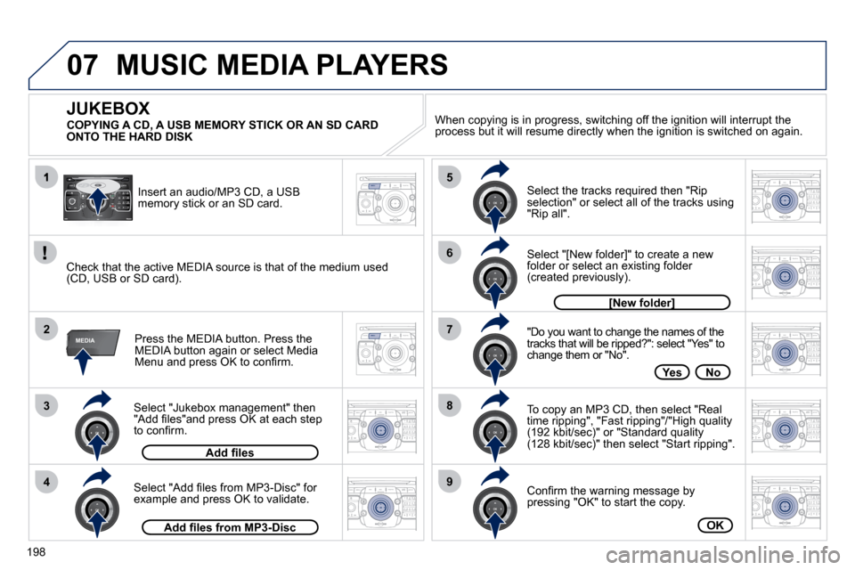Peugeot 308 CC Dag 2010.5  Owners Manual 198
07
3
42
ABC 3
DEF
5
JKL
4
GHI 6
MNO8
TUV
7
PQRS 9
WXYZ0
* #
1
RADIO MEDIA
NAV ESC TRAFFIC
SETUP
ADDR 
BOOK
2
ABC 3
DEF
5
JKL
4
GHI 6
MNO8
TUV
7
PQRS 9
WXYZ0
* #
1
RADIO MEDIA
NAV ESC TRAFFIC
SETUP
