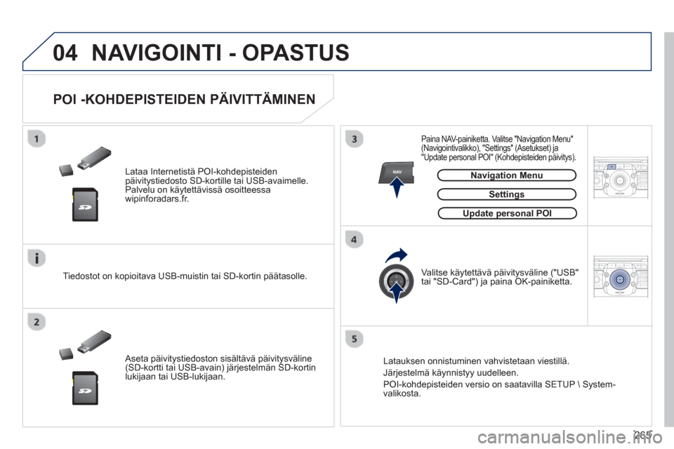 Peugeot 308 SW BL 2013 Omistajan käsikirja (in Finnish) 265
04
NAV2ABC3DEF5JKL4GHI6MNO8TUV7PQRS9WXYZ0*#
1RADIO MEDIANAV ESC TRAFFIC
SETUPADDR
BOOK
2ABC3DEF5JKL4GHI6MNO8TUV7PQRS9WXYZ0*#
1RADIO MEDIANAV ESC TRAFFIC
SETUPADDR
BOOK
NAVIGOINTI - OPASTUS
Peugeot 308 SW BL 2013 Omistajan käsikirja (in Finnish) 265
04
NAV2ABC3DEF5JKL4GHI6MNO8TUV7PQRS9WXYZ0*#
1RADIO MEDIANAV ESC TRAFFIC
SETUPADDR
BOOK
2ABC3DEF5JKL4GHI6MNO8TUV7PQRS9WXYZ0*#
1RADIO MEDIANAV ESC TRAFFIC
SETUPADDR
BOOK
NAVIGOINTI - OPASTUS