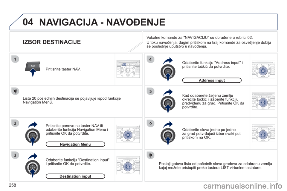 Peugeot 308 SW BL 2013  Упутство за употребу (in Serbian) 258
04
NAV2ABC3DEF5JKL4GHI6MNO8TUV7PQRS9WXYZ0*#
1RADIO MEDIANAV ESC TRAFFIC
SETUPADDR
BOOK
2ABC3DEF5JKL4GHI6MNO8TUV7PQRS9WXYZ0*#
1RADIO MEDIANAV ESC TRAFFIC
SETUPADDR
BOOK
2ABC3DEF5JKL4GHI6MNO8TUV7PQR