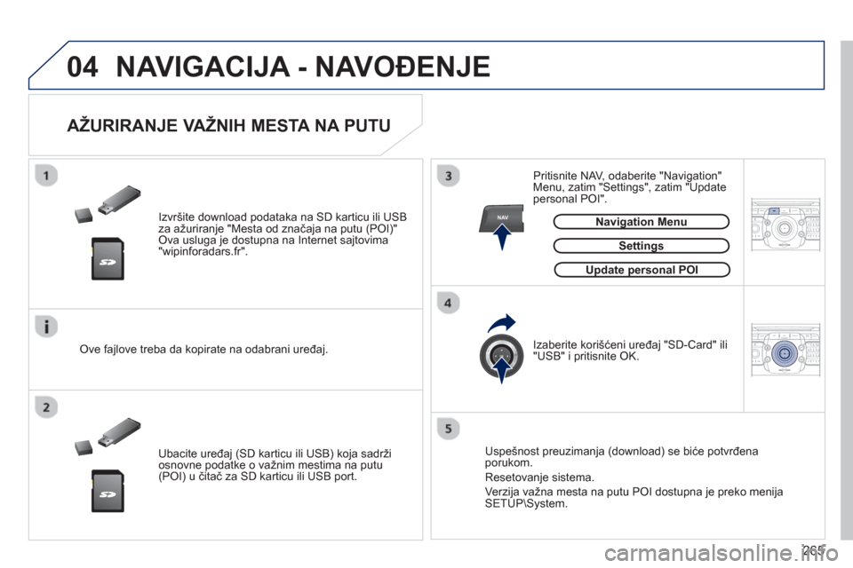 Peugeot 308 SW BL 2013  Упутство за употребу (in Serbian) 265
04
NAV2ABC3DEF5JKL4GHI6MNO8TUV7PQRS9WXYZ0*#
1RADIO MEDIANAV ESC TRAFFIC
SETUPADDR
BOOK
2ABC3DEF5JKL4GHI6MNO8TUV7PQRS9WXYZ0*#
1RADIO MEDIANAV ESC TRAFFIC
SETUPADDR
BOOK
  NAVIGACIJA - NAVOĐENJE
 
