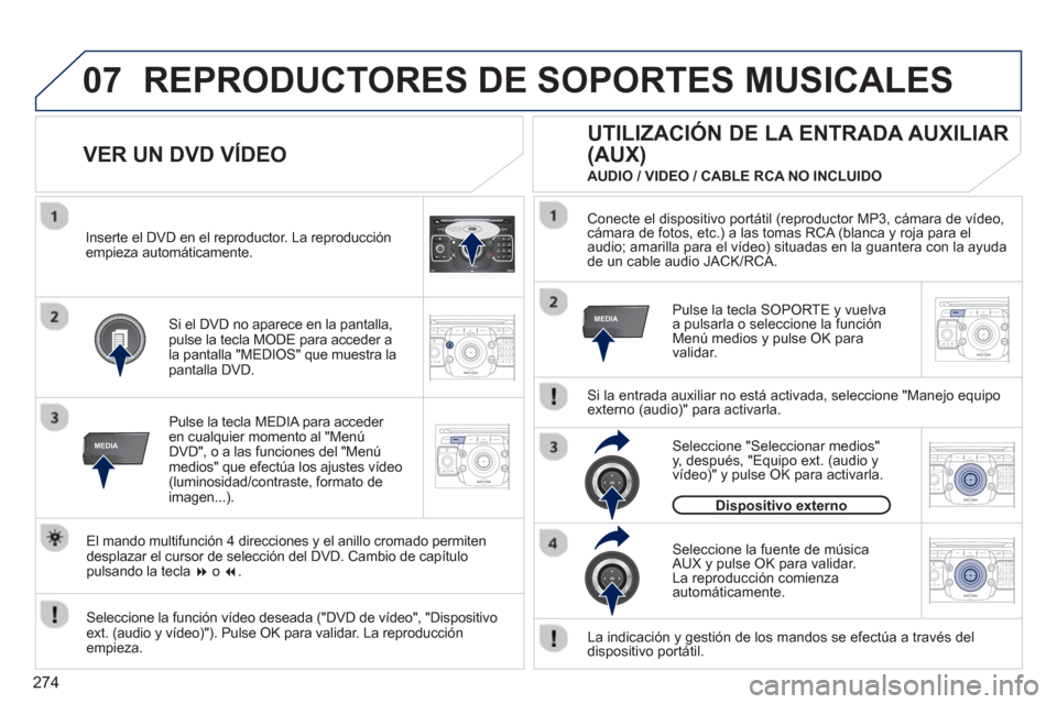 Peugeot 308 SW BL 2012.5 Manual del propietario (in Spanish) 274
07
MEDIA
2ABC3DEF5JKL4GHI6MNO8TUV7PQRS9WXYZ0*#
1RADIO MEDIANAV ESC TRAFFIC
SETUPADDR
BOOK
MEDIA
2ABC3DEF5JKL4GHI6MNO8TUV7PQRS9WXYZ0*#
1RADIO MEDIANAV ESC TRAFFIC
SETUPADDR
BOOK
2ABC3DEF5JKL4GHI6MN Peugeot 308 SW BL 2012.5 Manual del propietario (in Spanish) 274
07
MEDIA
2ABC3DEF5JKL4GHI6MNO8TUV7PQRS9WXYZ0*#
1RADIO MEDIANAV ESC TRAFFIC
SETUPADDR
BOOK
MEDIA
2ABC3DEF5JKL4GHI6MNO8TUV7PQRS9WXYZ0*#
1RADIO MEDIANAV ESC TRAFFIC
SETUPADDR
BOOK
2ABC3DEF5JKL4GHI6MN