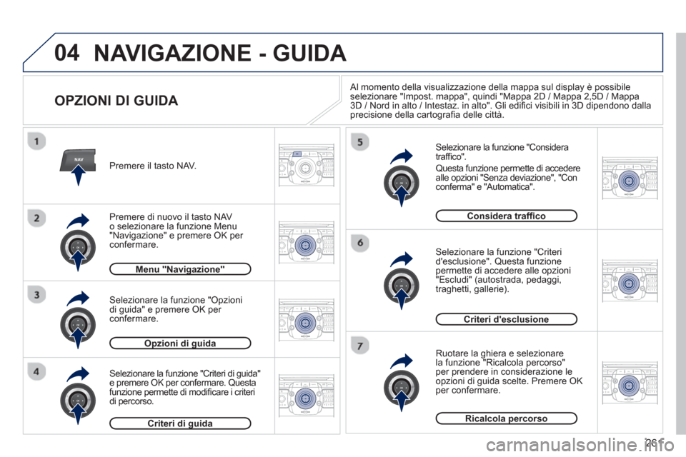 Peugeot 308 SW BL 2012.5  Manuale del proprietario (in Italian) 261
04
NAV2ABC3DEF5JKL4GHI6MNO8TUV7PQRS9WXYZ0*#
1RADIO MEDIANAV ESC TRAFFIC
SETUPADDR
BOOK
2ABC3DEF5JKL4GHI6MNO8TUV7PQRS9WXYZ0*#
1RADIO MEDIANAV ESC TRAFFIC
SETUPADDR
BOOK
2ABC3DEF5JKL4GHI6MNO8TUV7PQR