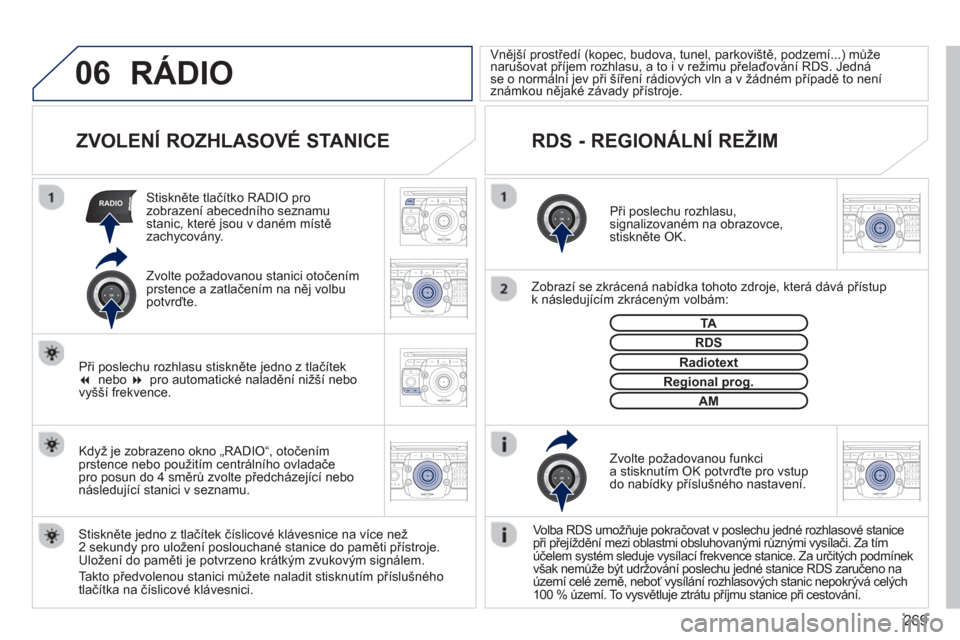 Peugeot 308 SW BL 2012.5  Návod k obsluze (in Czech) 269
06
RADIO
2ABC3DEF5JKL4GHI6MNO8TUV7PQRS9WXYZ0*#
1RADIO MEDIANAV ESC TRAFFIC
SETUPADDR
BOOK
2ABC3DEF5JKL4GHI6MNO8TUV7PQRS9WXYZ0*#
1RADIO MEDIANAV ESC TRAFFIC
SETUPADDR
BOOK
2ABC3DEF5JKL4GHI6MNO8TUV7