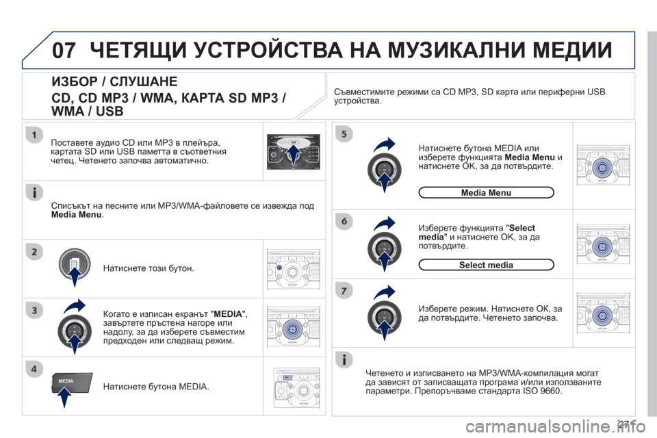 Peugeot 308 SW BL 2012.5  Ръководство за експлоатация (in Bulgarian) 271
07
MEDIA
2ABC3DEF5JKL4GHI6MNO8TUV7PQRS9WXYZ0*#
1RADIO MEDIANAV ESC TRAFFIC
SETUPADDR
BOOK
2ABC3DEF5JKL4GHI6MNO8TUV7PQRS9WXYZ0*#
1RADIO MEDIANAV ESC TRAFFIC
SETUPADDR
BOOK
2ABC3DEF5JKL4GHI6MNO8TUV7