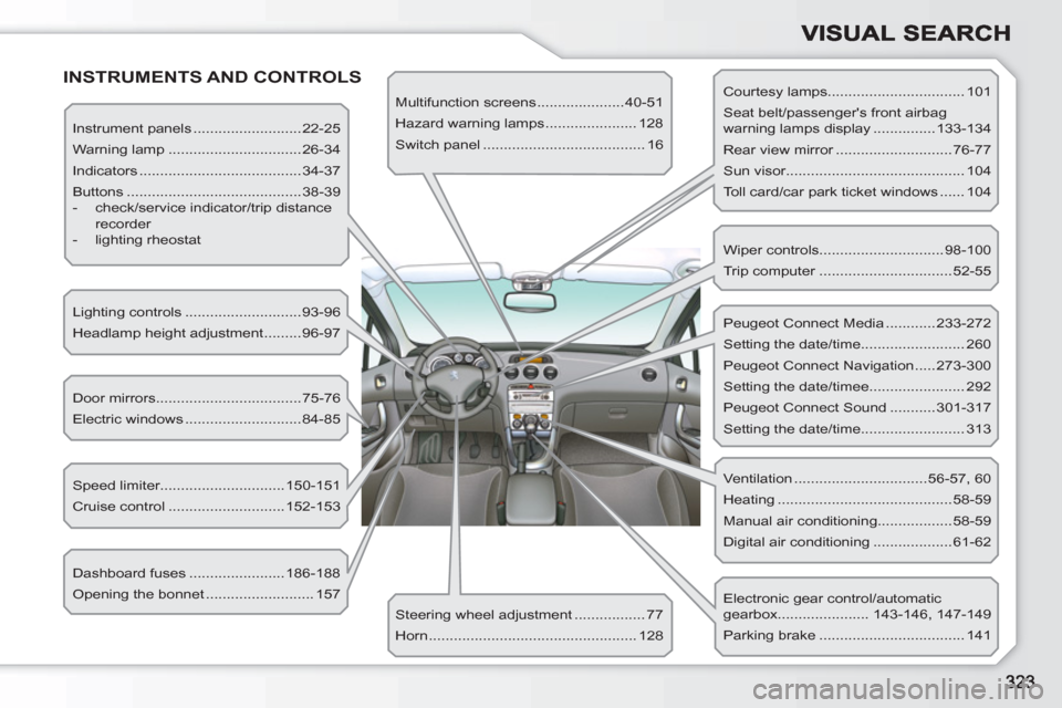 Peugeot 308 SW BL 2011 Owners Manual INSTRUMENTS AND CONTROLS
Instrument panels ..........................22-25
Warning lamp ................................26-34
Indicators .......................................34-37
Butt Peugeot 308 SW BL 2011 Owners Manual INSTRUMENTS AND CONTROLS
Instrument panels ..........................22-25
Warning lamp ................................26-34
Indicators .......................................34-37
Butt
