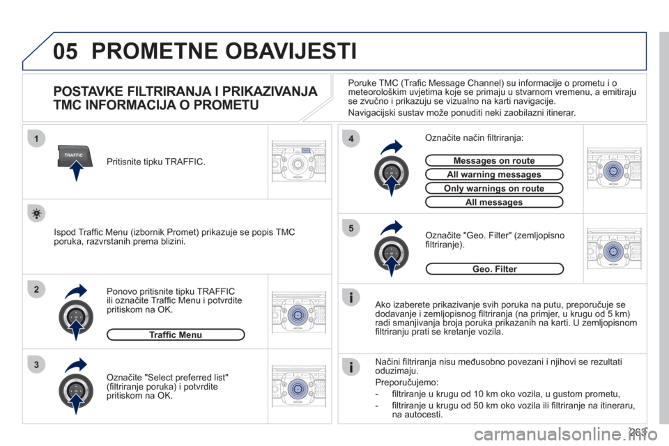 Peugeot 308 SW BL 2011 Vodič za korisnike (in Croatian) 263
05
2ABC3DEF5JKL4GHI6MNO8TUV7PQRS9WXYZ0*#
1RADIO MEDIANAV ESCTRAFFIC
SETUPADDR
BOOK
2ABC3DEF5JKL4GHI6MNO8TUV7PQRS9WXYZ0*#
1RADIO MEDIANAV ESC TRAFFIC
SETUPADDR
BOOK
TRAFFIC
1
3
4
5
2ABC3DEF5JKL4GHI Peugeot 308 SW BL 2011 Vodič za korisnike (in Croatian) 263
05
2ABC3DEF5JKL4GHI6MNO8TUV7PQRS9WXYZ0*#
1RADIO MEDIANAV ESCTRAFFIC
SETUPADDR
BOOK
2ABC3DEF5JKL4GHI6MNO8TUV7PQRS9WXYZ0*#
1RADIO MEDIANAV ESC TRAFFIC
SETUPADDR
BOOK
TRAFFIC
1
3
4
5
2ABC3DEF5JKL4GHI