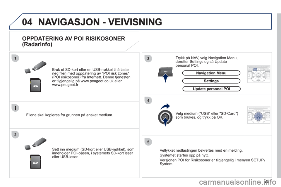 Peugeot 308 SW BL 2011 Brukerhåndbok (in Norwegian) 261
04
13
4
2
5
2ABC3DEF5JKL4GHI6MNO8TUV7PQRS9WXYZ0*#
1RADIO MEDIANAVESC TRAFFIC
SETUPADDR
BOOKNAV
2ABC3DEF5JKL4GHI6MNO8TUV7PQRS9WXYZ0*#
1RADIO MEDIANAV ESC TRAFFIC
SETUPADDR
BOOK
Bruk et SD-kort Peugeot 308 SW BL 2011 Brukerhåndbok (in Norwegian) 261
04
13
4
2
5
2ABC3DEF5JKL4GHI6MNO8TUV7PQRS9WXYZ0*#
1RADIO MEDIANAVESC TRAFFIC
SETUPADDR
BOOKNAV
2ABC3DEF5JKL4GHI6MNO8TUV7PQRS9WXYZ0*#
1RADIO MEDIANAV ESC TRAFFIC
SETUPADDR
BOOK
Bruk et SD-kort