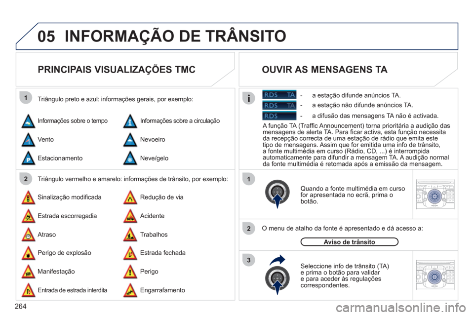 Peugeot 308 SW BL 2011 Manual do proprietário (in Portuguese) 264
05
1
21
2
3
2ABC3DEF5JKL4GHI6MNO8TUV7PQRS9WXYZ0*#
1RADIO MEDIANAV ESC TRAFFIC
SETUPADDR
BOOK
2ABC3DEF5JKL4GHI6MNO8TUV7PQRS9WXYZ0*#
1RADIO MEDIANAV ESC TRAFFIC
SETUPADDR
BOOK
INFORMAÇÃO DE TRÂ Peugeot 308 SW BL 2011 Manual do proprietário (in Portuguese) 264
05
1
21
2
3
2ABC3DEF5JKL4GHI6MNO8TUV7PQRS9WXYZ0*#
1RADIO MEDIANAV ESC TRAFFIC
SETUPADDR
BOOK
2ABC3DEF5JKL4GHI6MNO8TUV7PQRS9WXYZ0*#
1RADIO MEDIANAV ESC TRAFFIC
SETUPADDR
BOOK
INFORMAÇÃO DE TRÂ