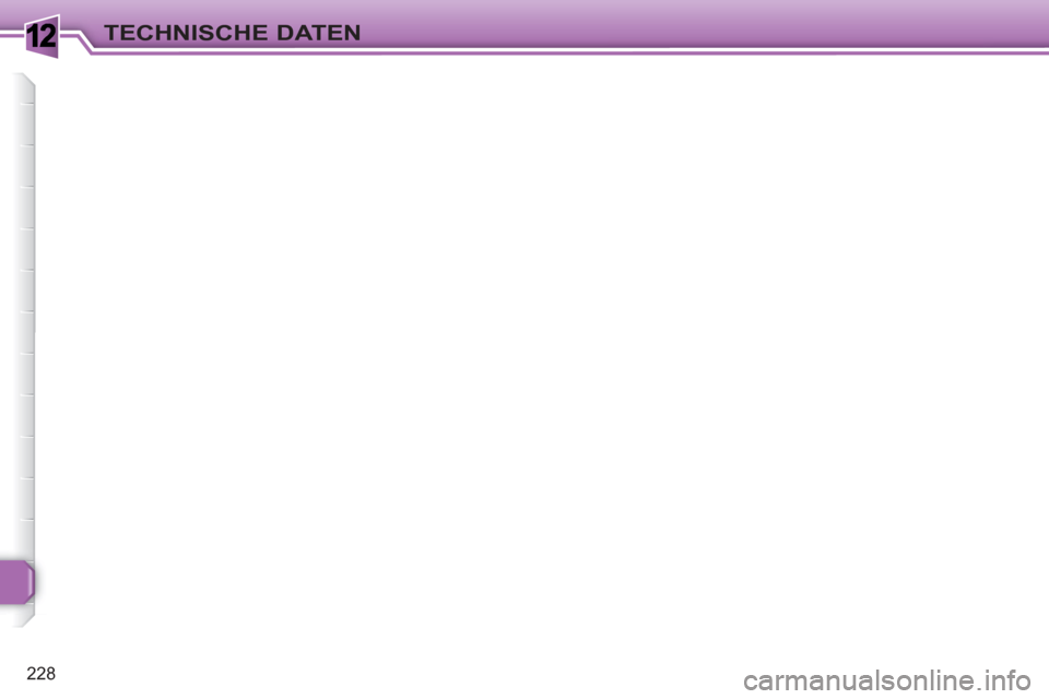 Peugeot 308 SW BL 2010.5  Betriebsanleitung (in German) 1
228
TECHNISCHE DATEN 