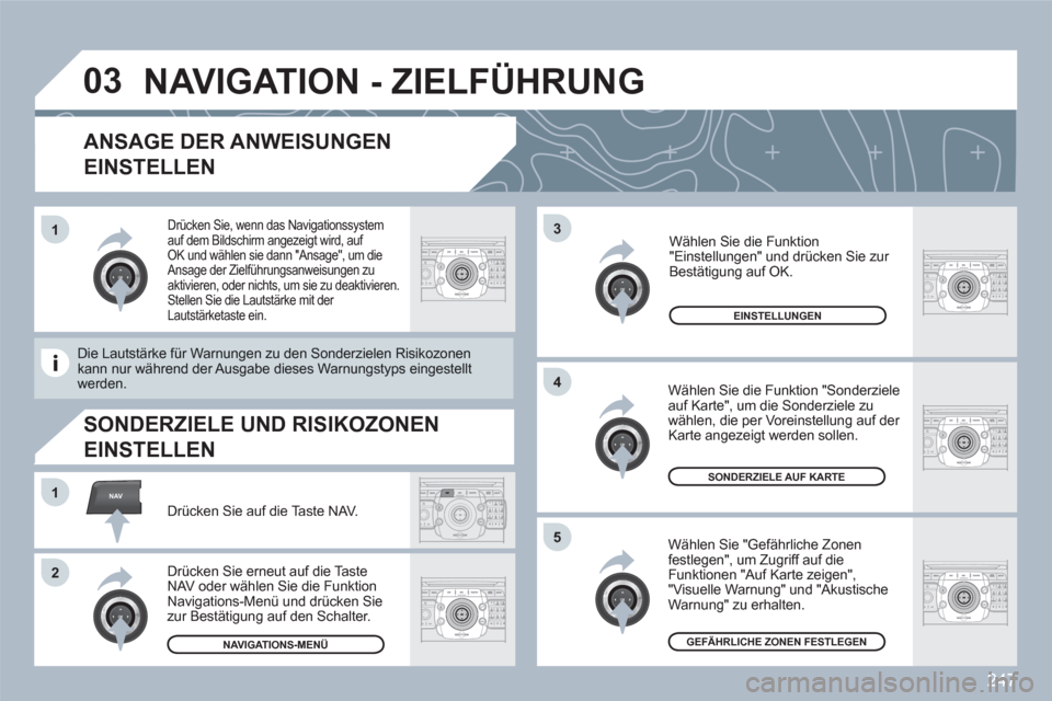 Peugeot 308 SW BL 2010.5  Betriebsanleitung (in German) 247
03
5
3
4
NAV1
2
ABCDEF5JKL4GHI68TUV7PQRS90*#
RADIOMEDIANAVESCTRAFFICSETUPADDRBOOK
2ABC3DEF5JKL4GHI6MNO8TUV7PQRS9WXYZ0*#
1RADIOMEDIANAVESCTRAFFICSETUPADDRBOOK
2ABC3DEF5JKL4GHI6MNO8TUV7PQRS9WXYZ0*#
