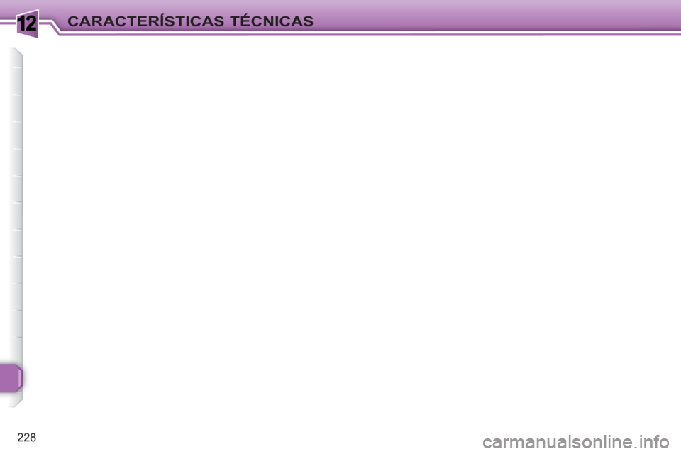 Peugeot 308 SW BL 2010.5  Manual del propietario (in Spanish) 1
228
CARACTERÍSTICAS TÉCNICAS 