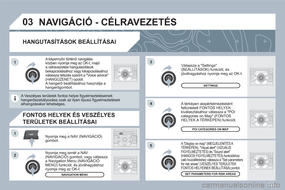 Peugeot 308 SW BL 2010.5  Kezelési útmutató (in Hungarian) 247
03
5
3
4
NAV1
2
ABCDEF5JKL4GHI68TUV7PQRS90*#
RADIOMEDIANAVESCTRAFFICSETUPADDRBOOK
2ABC3DEF5JKL4GHI6MNO8TUV7PQRS9WXYZ0*#
1RADIOMEDIANAVESCTRAFFICSETUPADDRBOOK
2ABC3DEF5JKL4GHI6MNO8TUV7PQRS9WXYZ0*#
