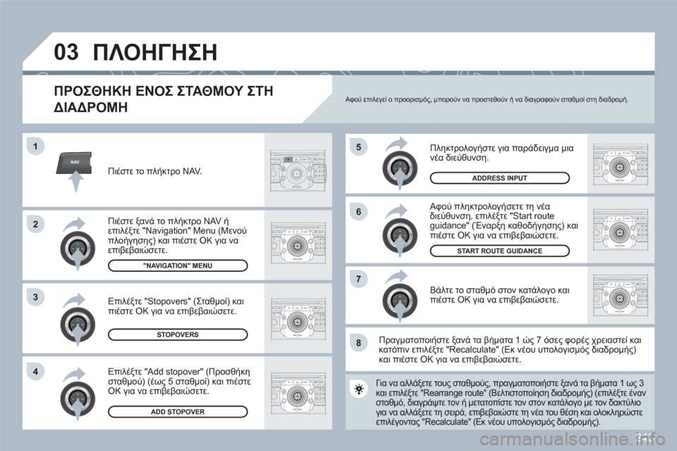 Peugeot 308 SW BL 2010.5  Εγχειρίδιο χρήσης (in Greek) 243
NAV
5
6
7
1
2
3
4
ABCDEF5JKL4GHI68TUV7PQRS90*#
RADIOMEDIANAVESCTRAFFICSETUPADDRBOOK
2ABC3DEF5JKL4GHI6MNO8TUV7PQRS9WXYZ0*#
1RADIOMEDIANAVESCTRAFFICSETUPADDRBOOK
2ABC3DEF5JKL4GHI6MNO8TUV7PQRS9WXYZ0*