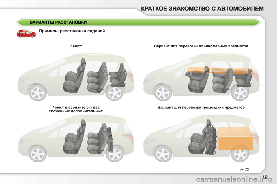 Peugeot 308 SW BL 2010.5 Инструкция по эксплуатации (in Russian)
Примеры расстановки сидений
7 мест
7 мест в варианте 5 и два
сложенных дополнительных
Вариант для Peugeot 308 SW BL 2010.5 Инструкция по эксплуатации (in Russian)
Примеры расстановки сидений
7 мест
7 мест в варианте 5 и два
сложенных дополнительных
Вариант для