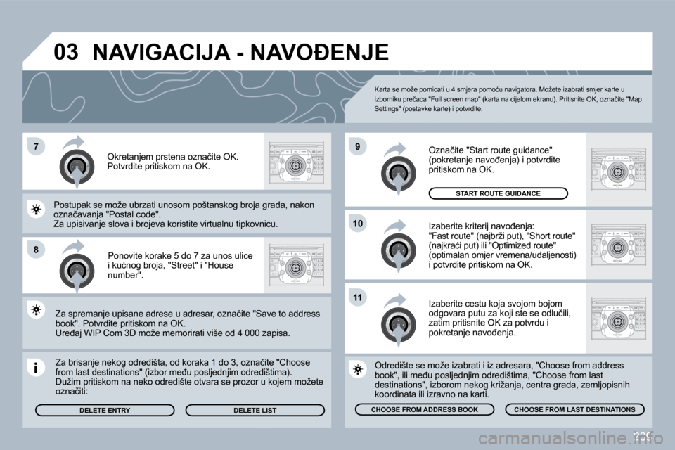 Peugeot 308 SW BL 2009.5  Vodič za korisnike (in Croatian) �2�3�9
�7
�8
�1�0
�9
�1�1
�0�3
� � �P�o�n�o�v�i�t�e� �k�o�r�a�k�e� �5� �d�o� �7� �z�a� �u�n�o�s� �u�l�i�c�e� �i� �k�u�ć�n�o�g� �b�r�o�j�a�,� �"�S�t�r�e�e�t�"� �i� �"�H�o�u�s�e� �n�u�m�b�e�r�"�.� � 
�