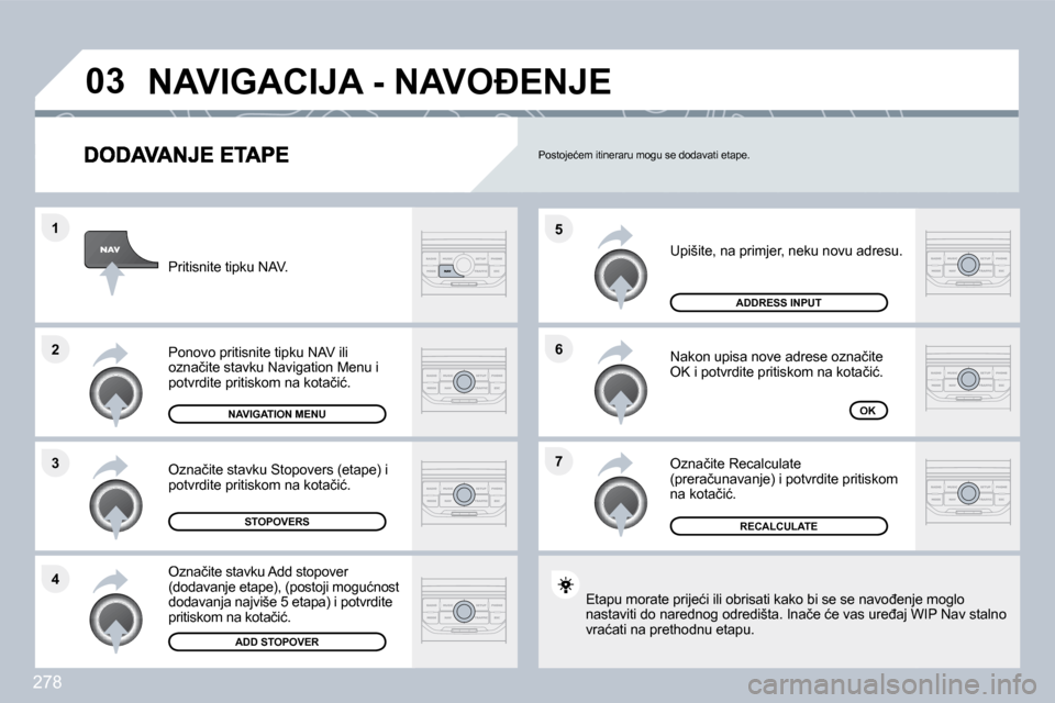 Peugeot 308 SW BL 2009.5  Vodič za korisnike (in Croatian) 278
�7
�6
�5
�4
�3
�2
�1
�0�3
� �U�p�i�š�i�t�e�,� �n�a� �p�r�i�m�j�e�r�,� �n�e�k�u� �n�o�v�u� �a�d�r�e�s�u�.� 
� �N�a�k�o�n� �u�p�i�s�a� �n�o�v�e� �a�d�r�e�s�e� �o�z�n�a�č�i�t�e� �O�K� �i� �p�o�t�v�