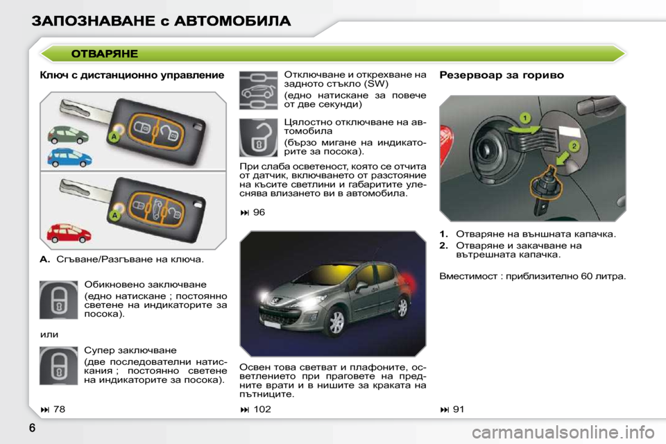 Peugeot 308 SW BL 2009.5  Ръководство за експлоатация (in Bulgarian) � � aeñq� k� ^bklwÖpbhÖÖh� mijwye_Öb_� 
   
A. � �  hztywÖ_�/gwaztywÖ_� Öw� deñqw�.� � 
� exbdÖhy_Öh� awdeñqywÖ_� �  