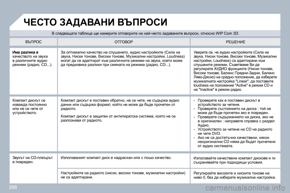 Peugeot 308 SW BL 2009.5  Ръководство за експлоатация (in Bulgarian) �2�6�6
dwq_klyhlh� Öw� aymdw� y� jwaebqÖbl_� wm^bh� j_`bfb� �(jw^bh�,� �C�D�.�.�.�)�.� 
� jy_j_l_� k_�,� q_� wm^bh� Öwkljhcdbl