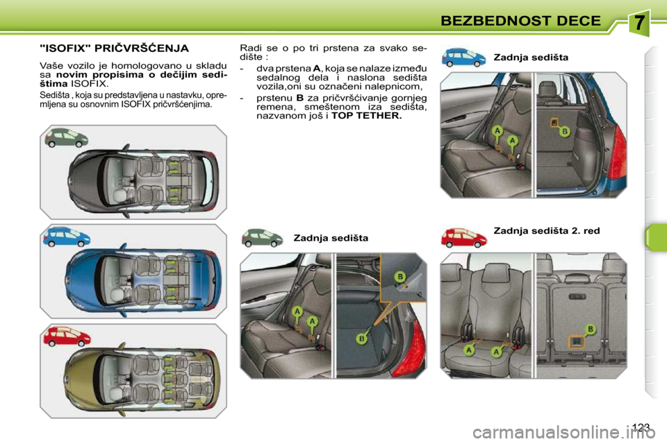 Afscheiden vriendelijk Lief Peugeot 308 SW BL 2009.5 Упутство за употребу (in Serbian) (329 Pages),  Page 140: 119 BEZBEDNOST DECE G r u p a 0 : ...