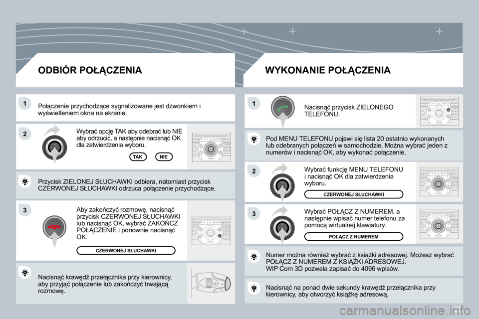Peugeot 308 SW BL 2008.5  Instrukcja Obsługi (in Polish) 25
3
11
2
3
2
� � �N�a�c�i�s�n"�ć� �k�r�a�w
�dE� �p�r�z�e�ł"�c�z�n�i�k�a� �p�r�z�y� �k�i�e�r�o�w�n�i�c�y�,� �a�b�y� �p�r�z�y�j"�ć� �p�o�ł"�c�z�e�n�i�e� �l�u�b� �z�a�k�o1�c�z�y�ć� �t�r�w�a�