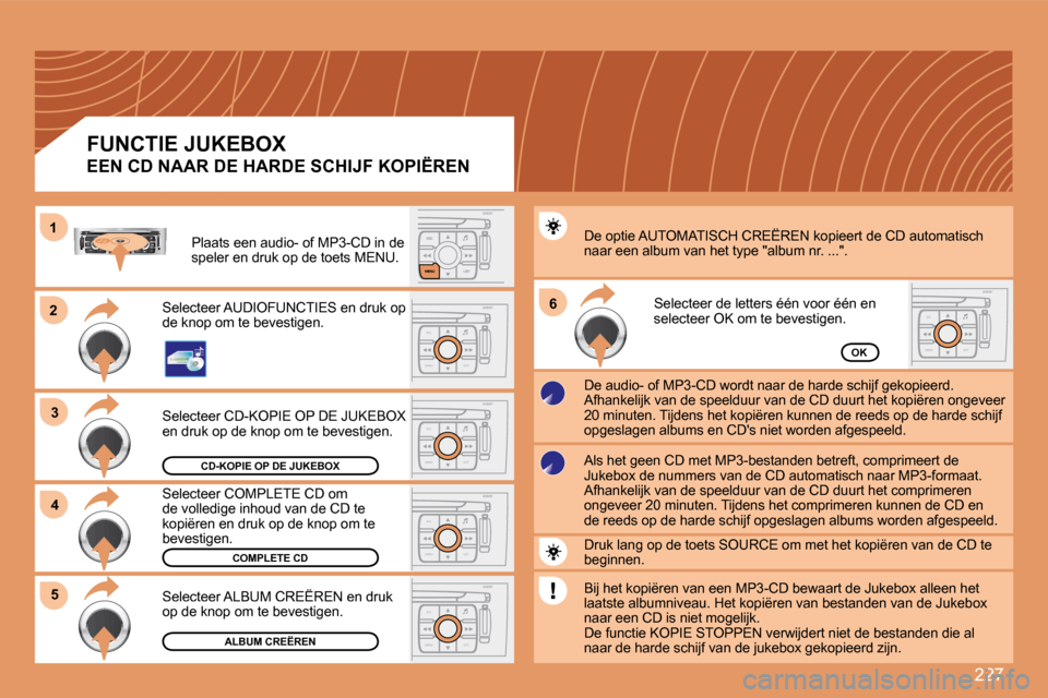 Peugeot 308 SW BL 2008  Handleiding (in Dutch) 227
22
33
S
O
SSOURCE
MODE BAND ESC
2
abc
5
jkl
8
tuv 3
def
6
mno
9
wxyz
1 4
ghi
7
pqrs0 # MENU LIST
TA 
PTY
DARK
ESC
MENU LIST
66
ESC
MENU LIST
ESC
MENU LIST
ESC
MENU LIST
44
ESC
MENU LIST
55
11
CD-K