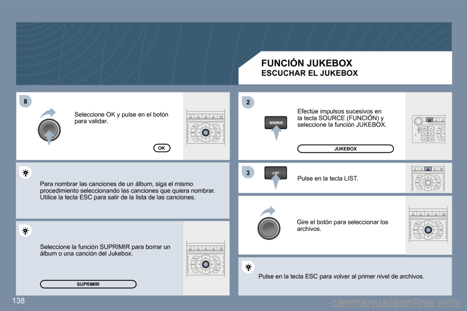 Peugeot 407 C 2006.5  Manual del propietario (in Spanish) �8�8�2�2
�3�3
�1�3�8
�E�f�e�c�t�ú�e� �i�m�p�u�l�s�o�s� �s�u�c�e�s�i�v�o�s� �e�n� �l�a� �t�e�c�l�a� �S�O�U�R�C�E� �(�F�U�N�C�I�Ó�N�)� �y� �E�f�e�c�t�ú�e� �i�m�p�u�l�s�o�s� �s�u�c�e�s�i�v�o�s� �e�n� 