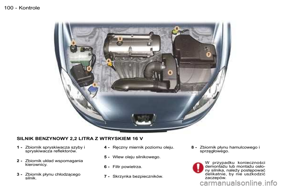 Peugeot 407 C 2006  Instrukcja Obsługi (in Polish) �K�o�n�t�r�o�l�e�1�0�0 �-
�S�I�L�N�I�K� �B�E�N�Z�Y�N�O�W�Y� �2�,�2� �L�I�T�R�A� �Z� �W�T�R�Y�S�K�I�E�M� �1�6� �V
�1� �-� �Z�b�i�o�r�n�i�k� �s�p�r�y�s�k�i�w�a�c�z�a� �s�z�y�b�y� �i�  
�s�p�r�y�s�k�i�w�