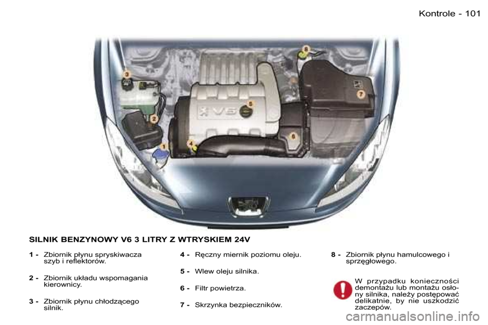 Peugeot 407 C 2006  Instrukcja Obsługi (in Polish) �1�0�1�K�o�n�t�r�o�l�e�-
�S�I�L�N�I�K� �B�E�N�Z�Y�N�O�W�Y� �V�6� �3� �L�I�T�R�Y� �Z� �W�T�R�Y�S�K�I�E�M� �2�4�V
�1� �-� �Z�b�i�o�r�n�i�k� �p�ł�y�n�u� �s�p�r�y�s�k�i�w�a�c�z�a�  
�s�z�y�b� �i� �r�e�