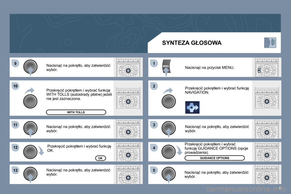 Peugeot 407 C 2006  Instrukcja Obsługi (in Polish) �6
�9
�1�0
�1�1
�1�2 
�1�3 �1 
�2 
�3 
�4
�5�N�a�c�i�s�n"�ć� �n�a� �p�o�k�r
�t�ł�o�,� �a�b�y� �z�a�t�w�i�e�r�d�z�i�ć�  
�w�y�b�ó�r�. 
�N�a�c�i�s�n"�ć� �n�a� �p�o�k�r
�t�ł�o�,� �a�b�y� �z�a�t