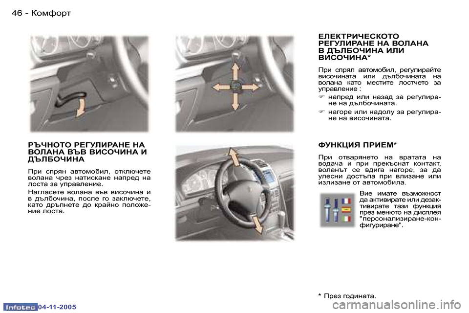 Peugeot 407 C 2005.5  Ръководство за експлоатация (in Bulgarian) �4�6 �-
�0�4�-�1�1�-�2�0�0�5
�4�7
�-
�0�4�-�1�1�-�2�0�0�5
?b?aigBn?Kaeie�  
g?=MbBg:d?� d:� <eb:d:� 
<� >TbXenBd:� BbB� 
<BKenBd:�*
fàb�  ki