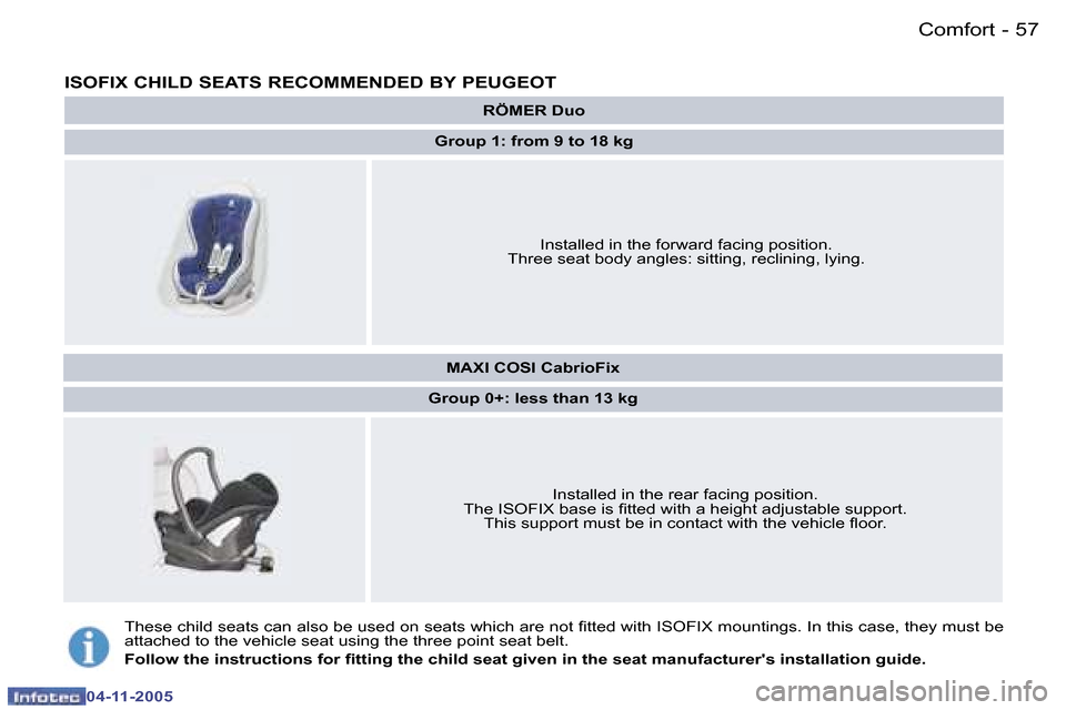 Peugeot 407 C Dag 2005.5 Workshop Manual �5�6 �-
�0�4�-�1�1�-�2�0�0�5
�5�7
�-
�0�4�-�1�1�-�2�0�0�5
�I�S�O�F�I�X� �C�H�I�L�D� �S�E�A�T�S� �R�E�C�O�M�M�E�N�D�E�D� �B�Y� �P�E�U�G�E�O�T
�R�Ö�M�E�R� �D�u�o
�G�r�o�u�p� �1�:� �f�r�o�m� �9� �t�o� �