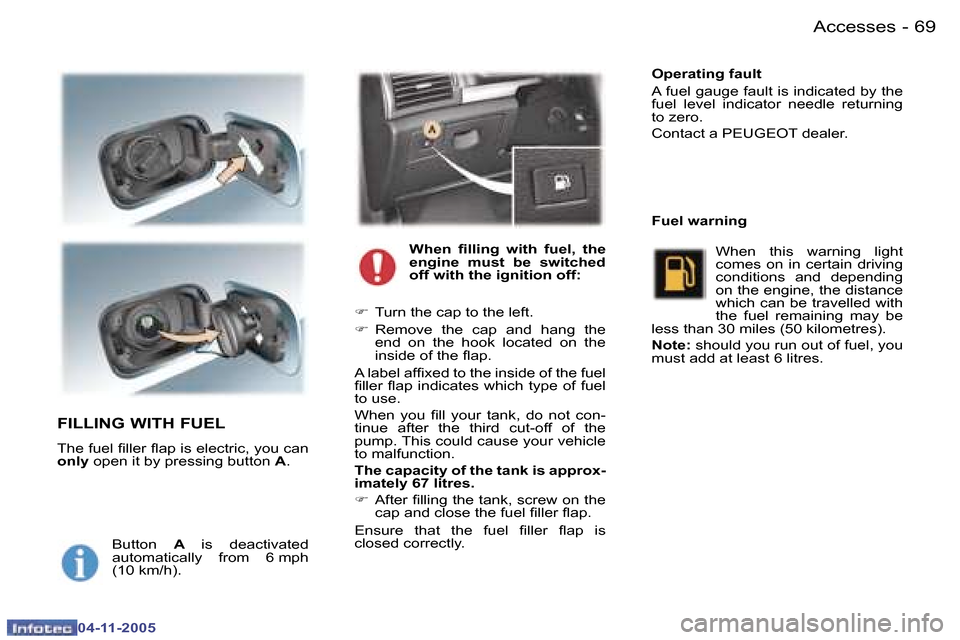 Peugeot 407 C Dag 2005.5 Repair Manual �6�8 �-
�0�4�-�1�1�-�2�0�0�5
�6�9
�-
�0�4�-�1�1�-�2�0�0�5
�F�I�L�L�I�N�G� �W�I�T�H� �F�U�E�L
�T�h�e� �f�u�e�l� �i�l�l�e�r� �l�a�p� �i�s� �e�l�e�c�t�r�i�c�,� �y�o�u� �c�a�n�  
�o�n�l�y� 
�o�p�e�n� �i�t