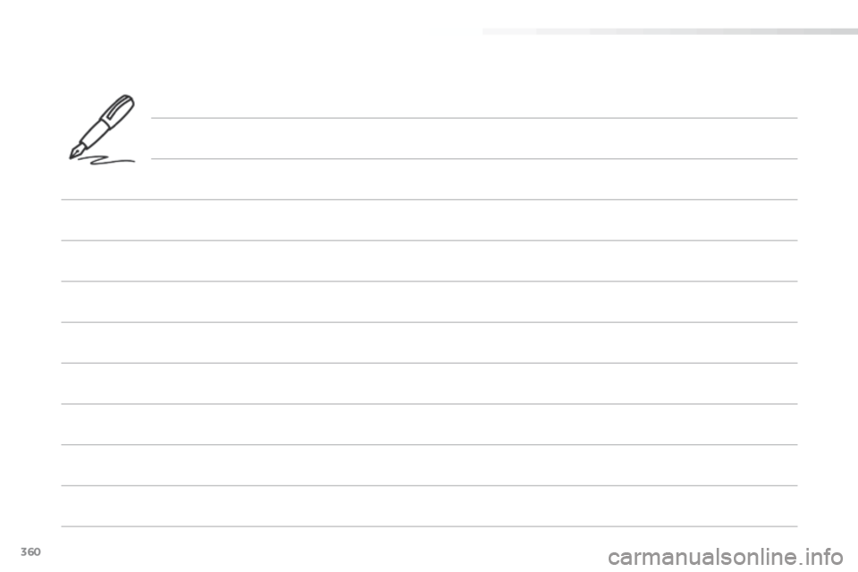 Peugeot 508 Hybrid 2016  Owners Manual 360
508_en_Chap11_index-alpha_ed01-2016   