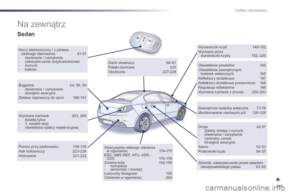 Peugeot 508 Hybrid 2014 Instrukcja Obsługi (in Polish) 361
508_pl_Chap12_recherche-visuelle_ed02-2014
Na zewnątrz
Klucz elektroniczny / z pilotem zdalnego sterowania 4 1-51
-
o
twieranie / zamykanie
-
z
abezpieczenie antykradzieżowe
-
r
ozruch
Peugeot 508 Hybrid 2014 Instrukcja Obsługi (in Polish) 361
508_pl_Chap12_recherche-visuelle_ed02-2014
Na zewnątrz
Klucz elektroniczny / z pilotem zdalnego sterowania 4 1-51
-
o
twieranie / zamykanie
-
z
abezpieczenie antykradzieżowe
-
r
ozruch