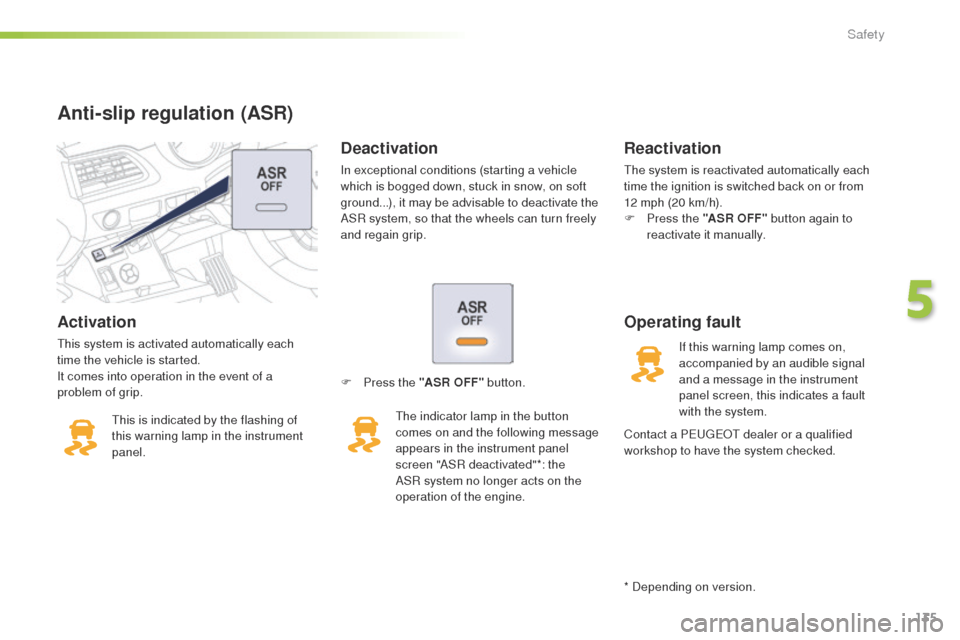 Peugeot 508 RXH 2016 Service Manual 135
508_en_Chap05_securite_ed01-2016
Activation
this system is activated automatically each 
time the vehicle is started.
It comes into operation in the event of a 
problem of grip.
th
is is indicated