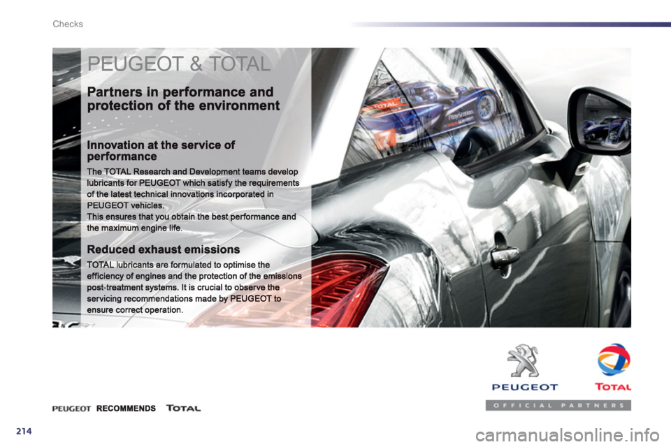 Peugeot 508 RXH 2012  Owners Manual 214
Checks
  PEUGEOT & TOTAL  