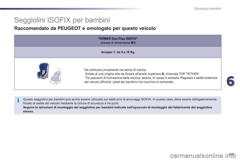 Peugeot 508 RXH 2012 Manuale del proprietario (in Italian) 6
165
Sicurezza bambini
Seggiolini ISOFIX per bambini
Questo seggiolino per bambini può anche essere utilizzato sui sedili privi di ancoraggi ISOFIX. In questo cas Peugeot 508 RXH 2012 Manuale del proprietario (in Italian) 6
165
Sicurezza bambini
Seggiolini ISOFIX per bambini
Questo seggiolino per bambini può anche essere utilizzato sui sedili privi di ancoraggi ISOFIX. In questo cas