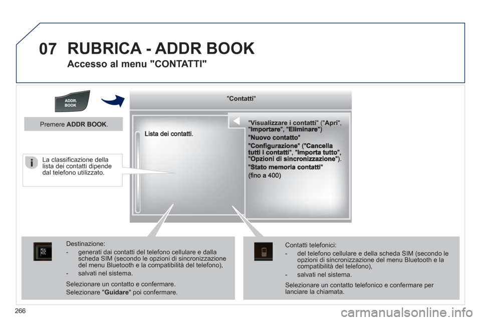 Peugeot 508 RXH 2012 Manuale del proprietario (in Italian) 266
07 RUBRICA - ADDR BOOK
Accesso al menu "CONTATTI"
""""""""ContattiContattiContattiContattiContattiContattiContattiContattiContattiContattiContattiContattiContattiContattiC t ttiC t ttiC Peugeot 508 RXH 2012 Manuale del proprietario (in Italian) 266
07 RUBRICA - ADDR BOOK
Accesso al menu "CONTATTI"
""""""""ContattiContattiContattiContattiContattiContattiContattiContattiContattiContattiContattiContattiContattiContattiC t ttiC t ttiC