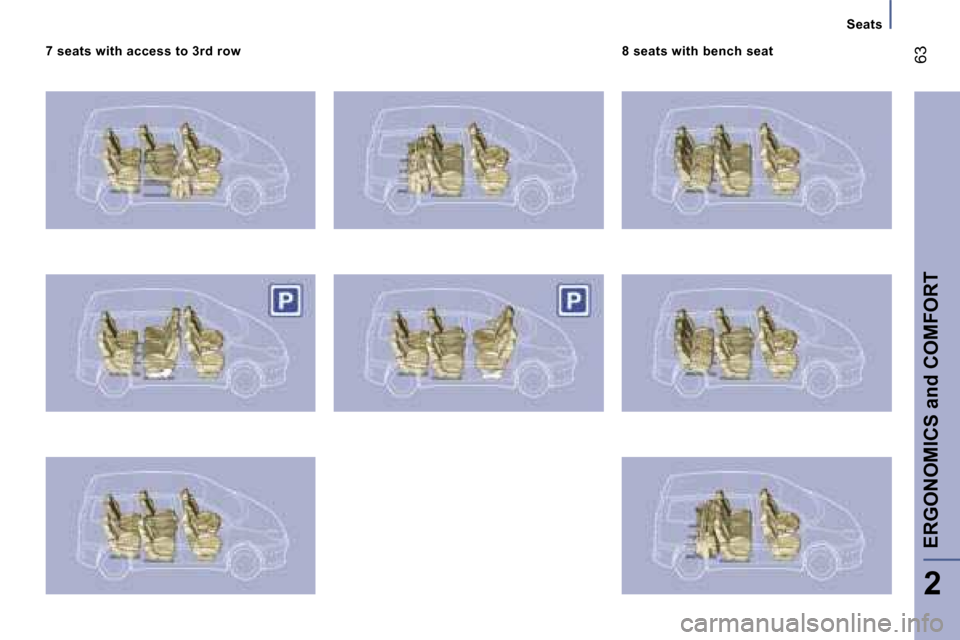 Peugeot 807 Dag 2007 Repair Manual �S�e�a�t�s
�7� �s�e�a�t�s� �w�i�t�h� �a�c�c�e�s�s� �t�o� �3�r�d� �r�o�w �8� �s�e�a�t�s� �w�i�t�h� �b�e�n�c�h� �s�e�a�t
�E�R�G�O�N�O�M�I�C�S� �a�n�d� �C�O�M�F�O�R�T
�2
�6�3         