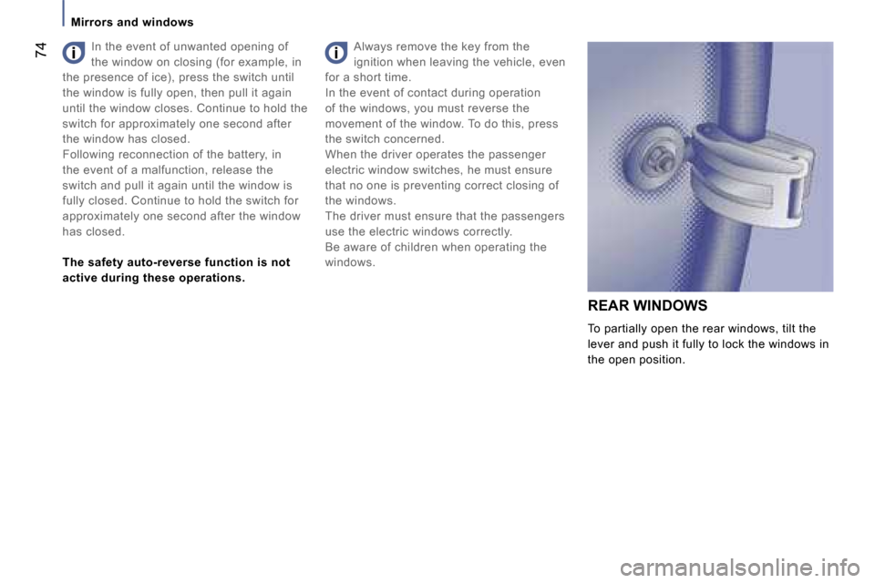 Peugeot 807 Dag 2007 Manual PDF �M�i�r�r�o�r�s� �a�n�d� �w�i�n�d�o�w�s�R�E�A�R� �W�I�N�D�O�W�S 
�T�o� �p�a�r�t�i�a�l�l�y� �o�p�e�n� �t�h�e� �r�e�a�r� �w�i�n�d�o�w�s�,� �t�i�l�t� �t�h�e� 
�l�e�v�e�r� �a�n�d� �p�u�s�h� �i�t� �f�u�l�l�