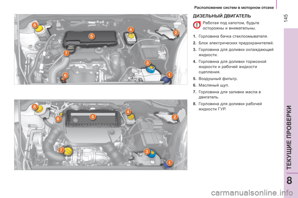 Peugeot Bipper 2015 Инструкция по эксплуатации (in Russian) 145
Bipper_ru_Chap08_verifications_ed02-2014
ДИЗЕЛЬНЫЙ ДВИГАТЕЛЬ
Работая под капотом, будьте
осторожны и внимательны.
1.
Г
орло Peugeot Bipper 2015 Инструкция по эксплуатации (in Russian) 145
Bipper_ru_Chap08_verifications_ed02-2014
ДИЗЕЛЬНЫЙ ДВИГАТЕЛЬ
Работая под капотом, будьте
осторожны и внимательны.
1.
Г
орло