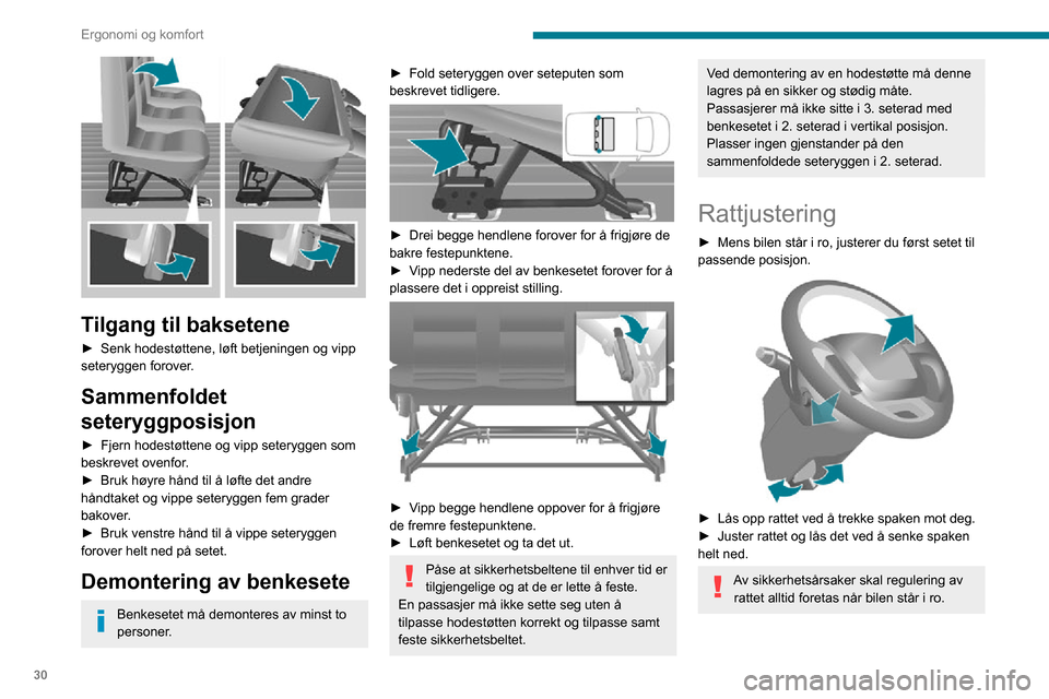 Peugeot Boxer 2020  Brukerhåndbok (in Norwegian) 30
Ergonomi og komfort
Speil
Dørspeil 
 
De er delt i to soner:
A - Øvre speil
B -  Nedre speil
Speilene har sfærisk form for å utvide sikten 
sideveis. Gjenstander i speilene befinner seg 
nærme