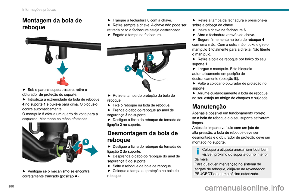 Peugeot Boxer 2020 Manual do proprietário (in Portuguese) 100
Informações práticas
Sistemas de transporte
no tejadilho
Por motivos de segurança e para evitar
danos no tejadilho, deve utilizar um sistema
de transporte (barras ou calhas de tejadilho) Peugeot Boxer 2020 Manual do proprietário (in Portuguese) 100
Informações práticas
Sistemas de transporte
no tejadilho
Por motivos de segurança e para evitar
danos no tejadilho, deve utilizar um sistema
de transporte (barras ou calhas de tejadilho)