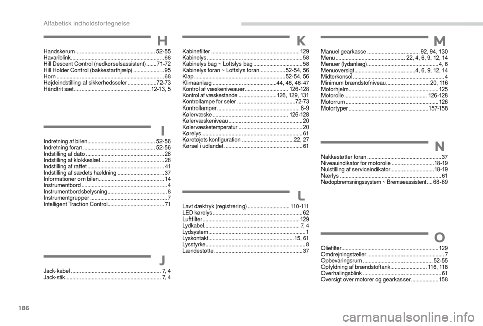 Peugeot Boxer 2018 Instruktionsbog (in Danish) 186
Oliefilter ................................................................... 12 9
Omdrejningstæller ..................................................... 7
Opbevaringsrum
.................... Peugeot Boxer 2018 Instruktionsbog (in Danish) 186
Oliefilter ................................................................... 12 9
Omdrejningstæller ..................................................... 7
Opbevaringsrum
....................